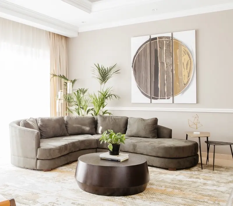 Curved custom sofa