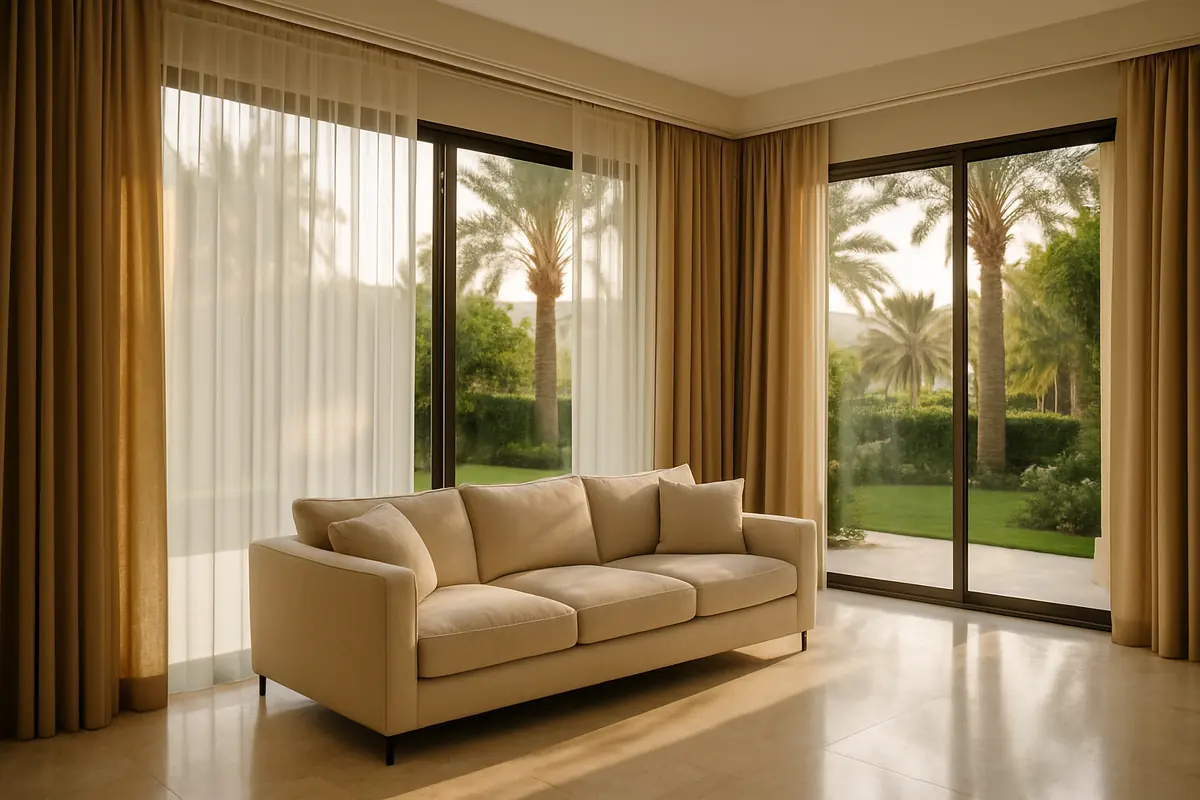 Villa living room curtains